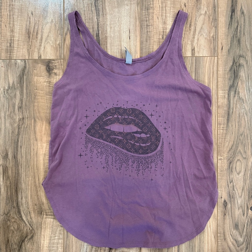 Next Level Apparel Dusty Purple Graphic Tank Top